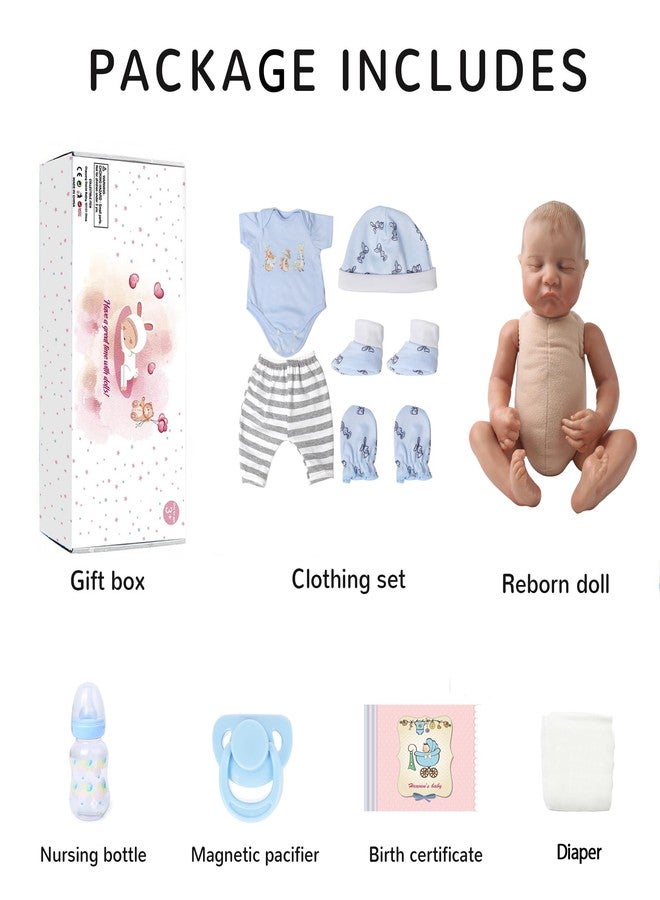KSBD Realistic Reborn Dolls Levi - 18 Inch Lifelike Sleeping Baby Boy That Look Real Soft Cloth Body Newborn Baby Dolls Poseable Advanced Painted with Gift Box Set for Kids Age 3+ - Image 5